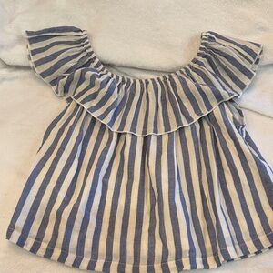 Charming Blue and White Striped Kids Blouse